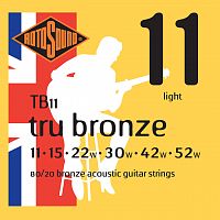 ROTOSOUND TB11 STRINGS PHOSPHOR BRONZE струны для акустической гитары, покрытие бронза, 11-52